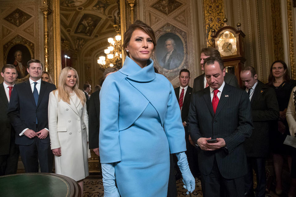 First lady Melania Trump at the Capitol on January 20, 2017 (Photo: Getty Images)