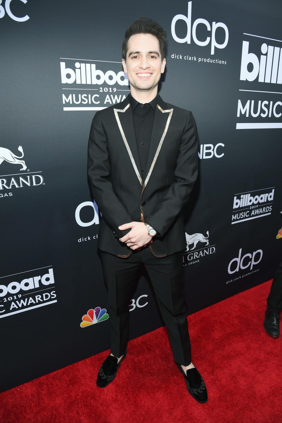 <h1 class="title">Brendon Urie in Jimmy Choo shoes</h1><cite class="credit">Photo: Getty Images</cite>