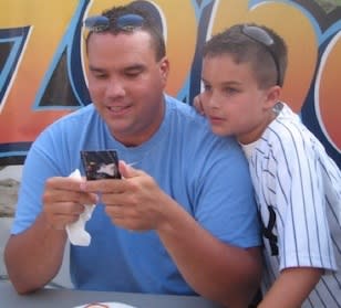 Babe Ruth baseball coach John Zahradnik with his son — Facebook