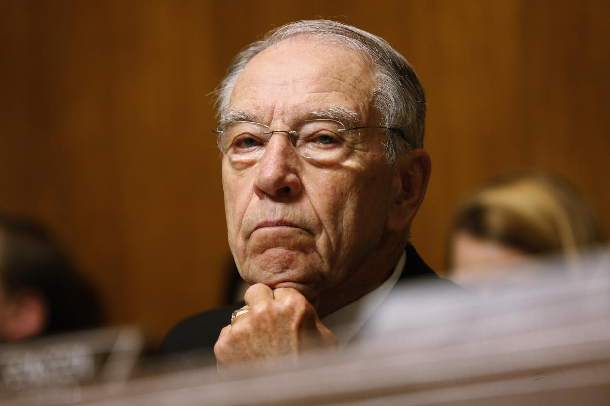 Sen. Chuck Grassley listens during the Senate Judiciary Committee hearing on the nomination of Brett Kavanaugh in September. (Photo: Michael Reynolds/Pool/Getty Images)