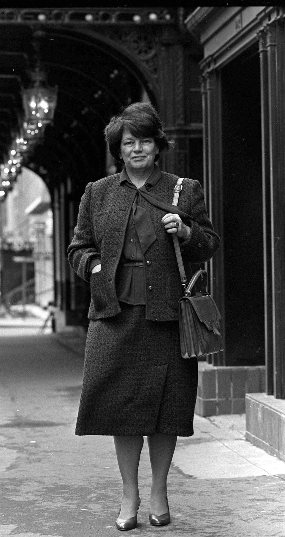 In this Wednesday, Oct. 28, 1981 photo, Mavis Gallant is shown in Montreal. Gallant, the Montreal-born writer who carved out an international reputation as a master short-story author while living in Paris for much of her life, has died at age 91, her publisher says. (AP Photo/The Canadian Press, Ian Barrett)