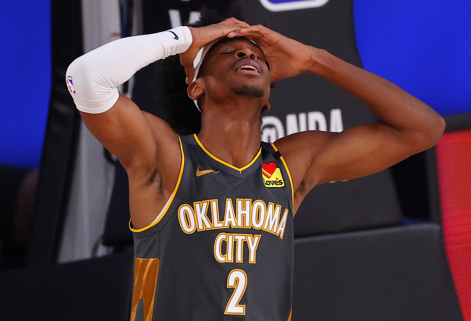 Shai Gilgeous-Alexander is a borderline All-Star on an NBA island in Oklahoma City. (Kevin C. Cox/Getty Images)