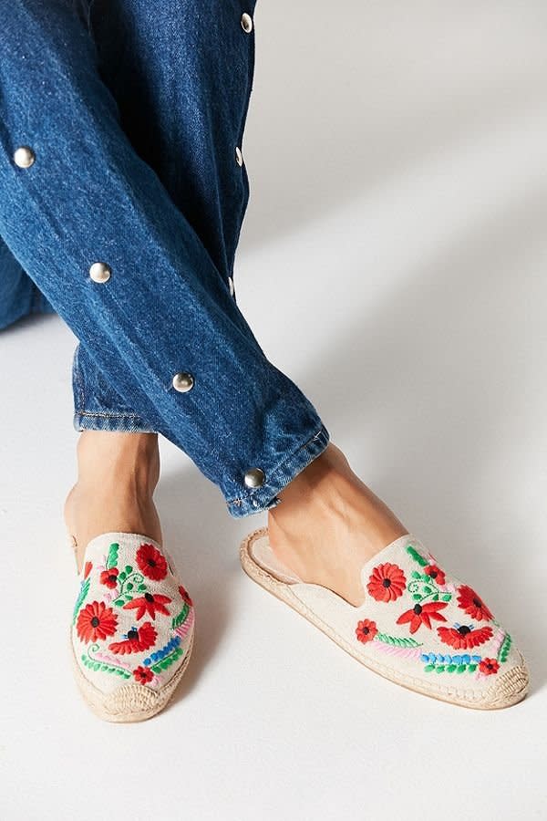 Sometimes you just need a shoe in your wardrobe that just screams 'fun.' And these are it. These <a href="https://www.urbanoutfitters.com/shop/soludos-ibiza-embroidered-floral-mule?category=women-shoes-on-sale&amp;color=015" target="_blank">summer adventure must-haves</a> are now $49 from $75.