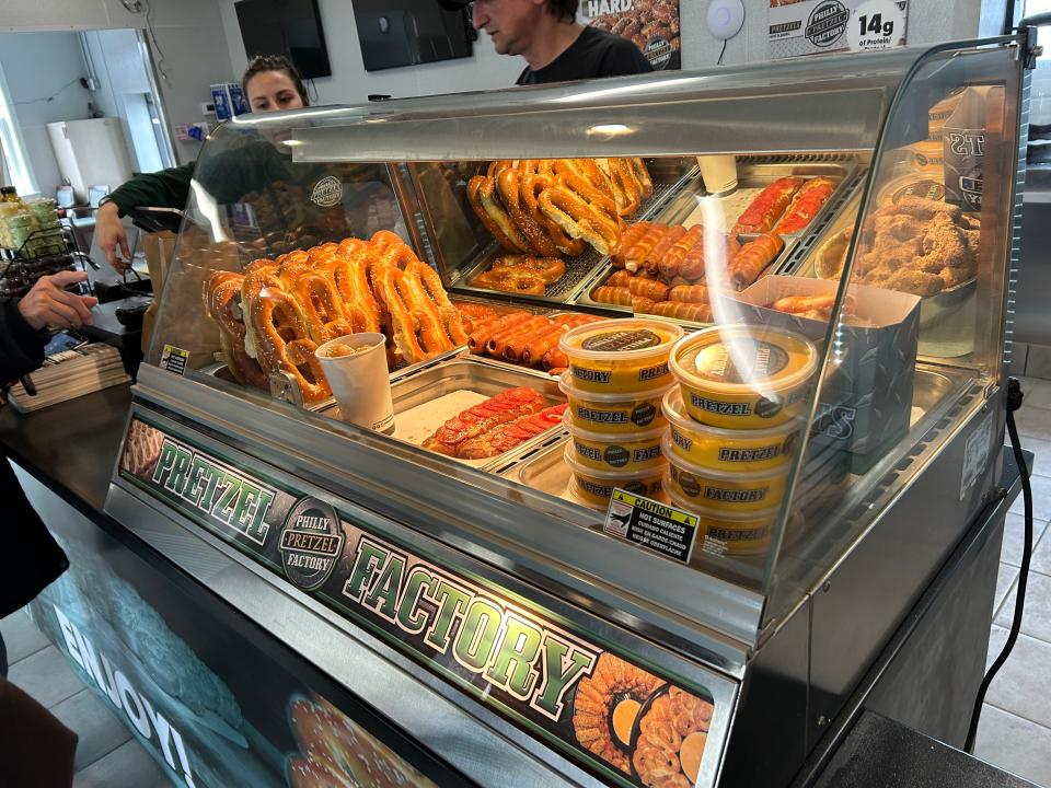 Business was booming Friday afternoon as Philly Pretzel Factory opened its first Beaver County location in Rochester.
