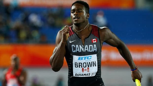 Aaron Brown says he wants to set an example of what's possible for his son.  (Matthew Lewis/Getty Images for World Athletics/File - image credit)