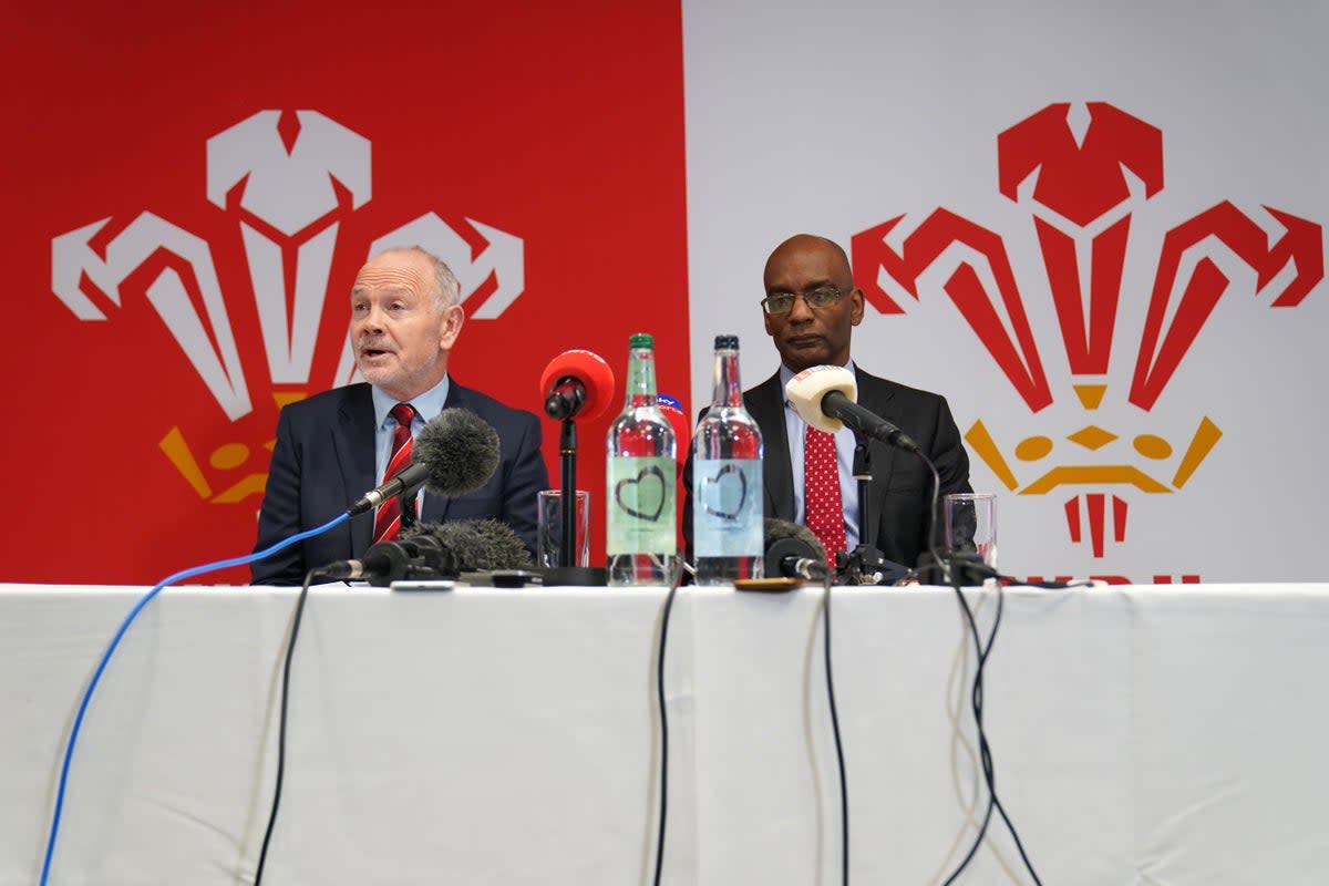 Chairman Ieuan Evans and acting chief executive Nigel Walker were grilled by the Senedd’s sports and culture committee (Jacob King/PA) (PA Wire)