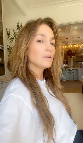 <p>On The JLO</p> Lopez sang along to the new track in clip from her On the JLo newsletter