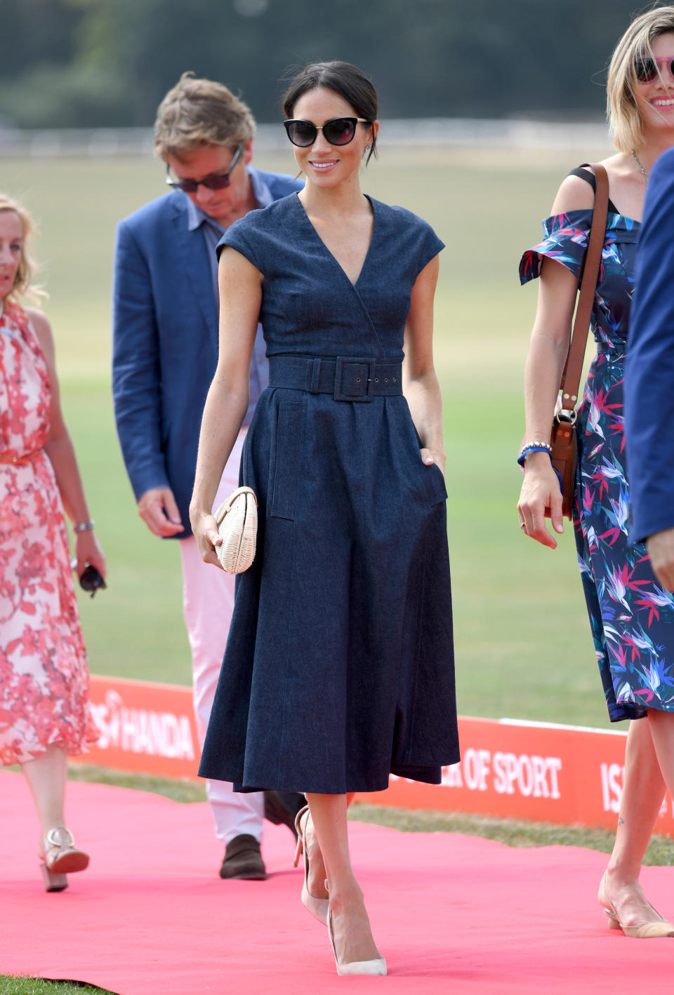 Meghan, Duchess of Sussex attends the Sentebale ISPS Handa Polo Cup at the Royal County of Berkshire Polo Club on July 26, 2018 in Windsor, England.  (Photo by Karwai Tang/WireImage)