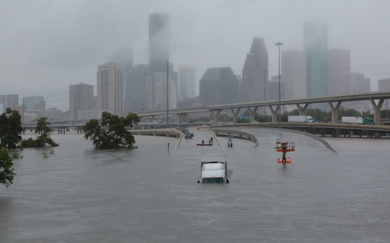 Interstate highway 45 is submerged from the effects of Hurricane Harvey - REUTERS