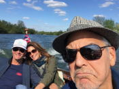 <p>The supermodel traveled to England so her hubby, Rande Gerber, and his BFF George Clooney could celebrate their birthdays together. “We can always count on him for the photobomb,” Crawford wrote, referring to Clooney, who made sure he was represented in this pic. (Photo: Courtesy <a rel="nofollow noopener" href="https://www.instagram.com/p/BT1P4YOAmgm/" target="_blank" data-ylk="slk:Cindy Crawford via Instagram;elm:context_link;itc:0;sec:content-canvas" class="link ">Cindy Crawford via Instagram</a>) </p>