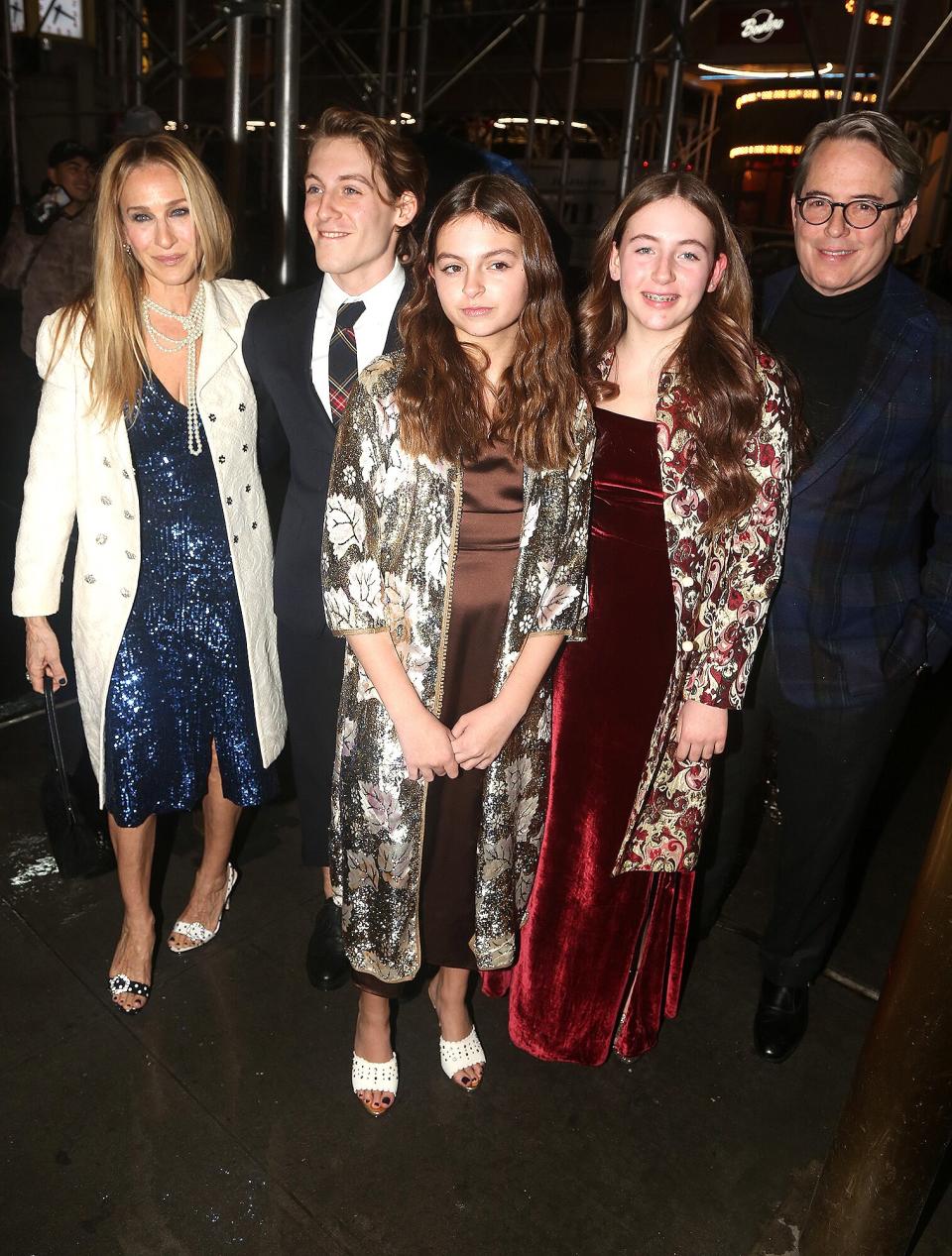 Sarah Jessica Parker, James Wilkie Broderick, Tabitha Hodge Broderick, Marion Loretta Elwell Broderick and Matthew Broderick