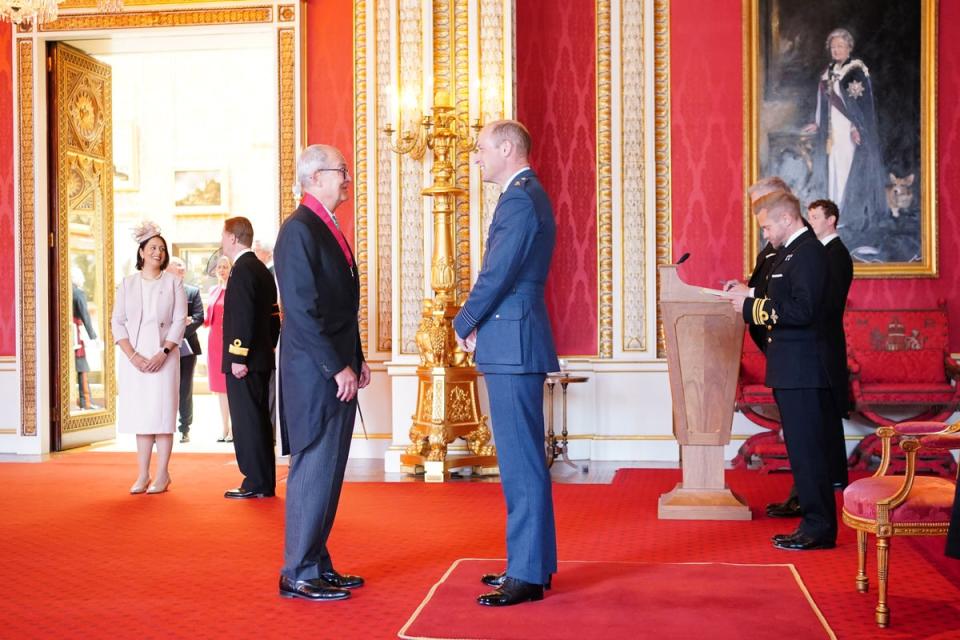 Sir Patrick Vallance is made a Knight Commander of the Order of the Bath by the Duke of Cambridge at Buckingham Palace (Dominic Lipinski/PA) (PA Wire)