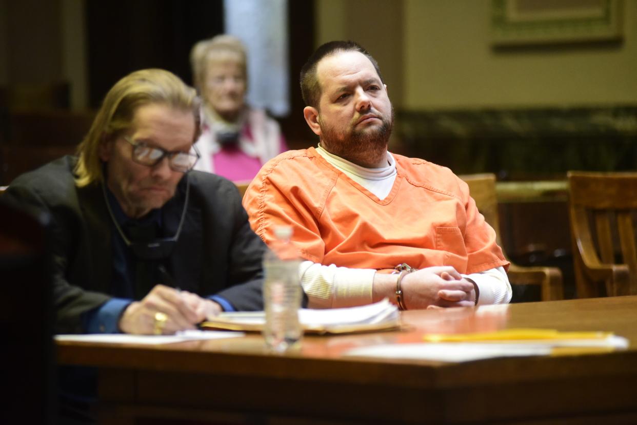 Robert Pinyerd listens in the Crawford County Common Pleas Court.