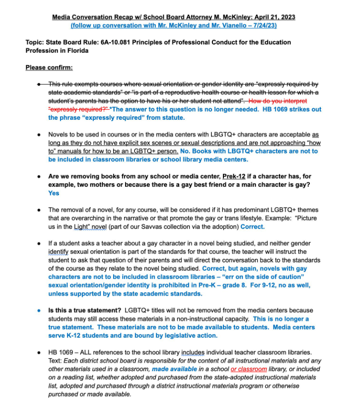 The Charlotte County Public Schools training document obtained by the Florida Freedom to Read Project through a public records request.