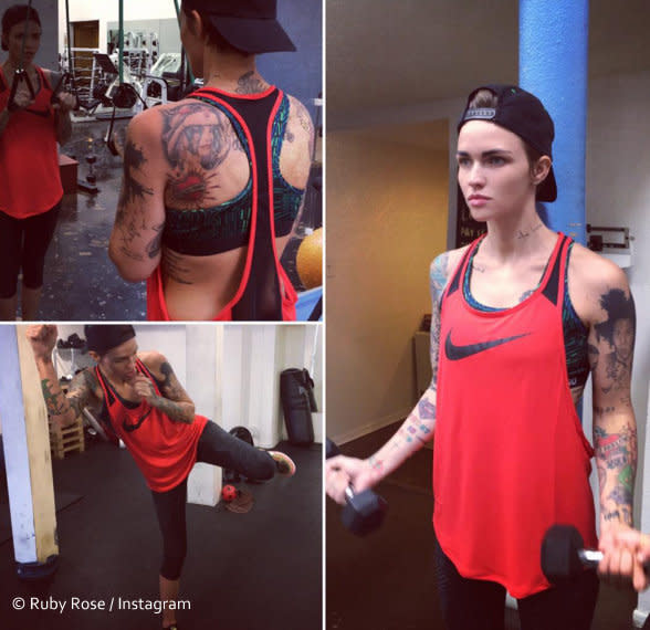 Ruby Rose training hard to perfect her role in the upcoming xXx sequel. 