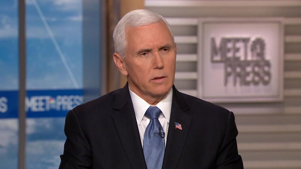 Vice President Mike Pence said Sunday that additional cases of COVID-19 in the U.S. are expected though the risk of death from it is low. (NBC Meet The Press)