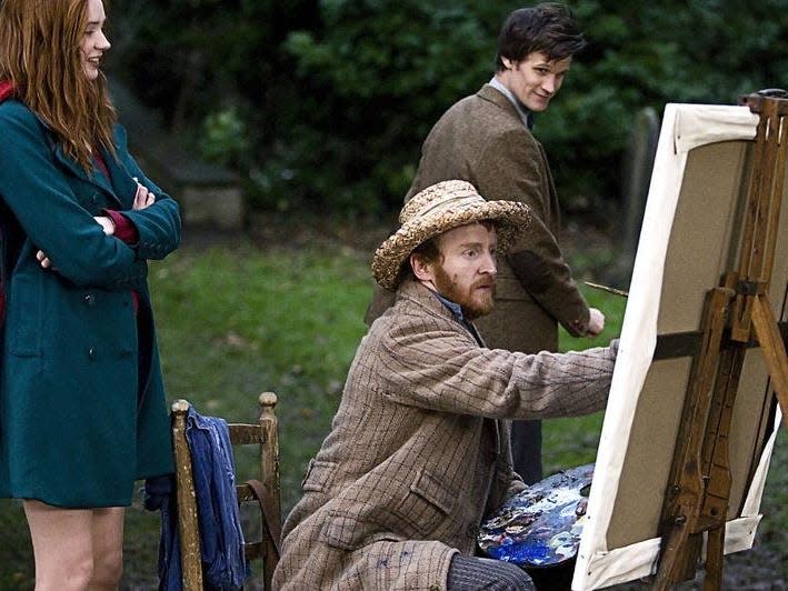 Karen Gillan, Tony Curran and Matt Smith in "Doctor Who."