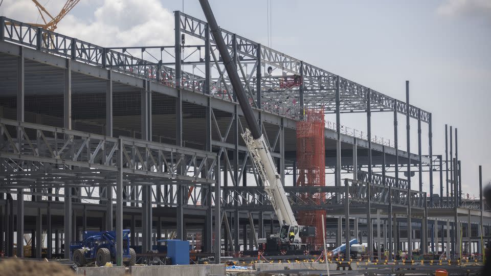 Hyundai's electric vehicle and battery manufacturing plant under construction in Ellabell, Georgia, on August 17, 2023. - Stephen B. Morton/Bloomberg/Getty Images