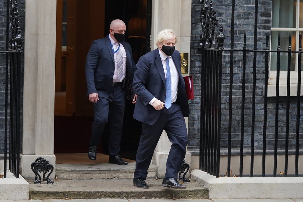 Prime Minister Boris Johnson leaves Downing Street to attend Prime Minister’s Questions (Stefan Rousseau/PA) (PA Wire)