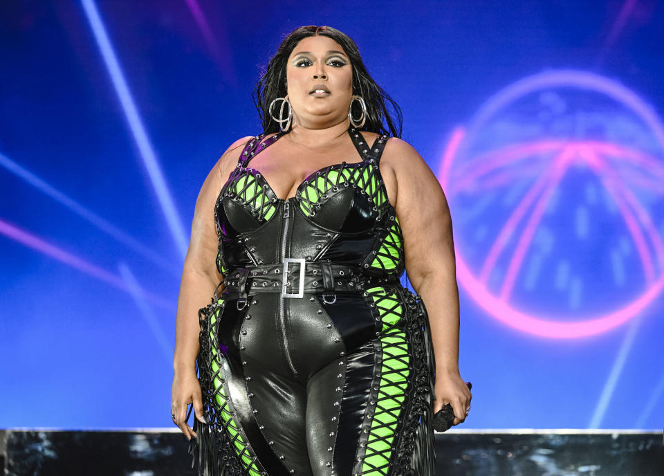 Lizzo performing on Day 2 of BottleRock Napa Valley Music Festival on May 27, 2023 in Napa, California.  (Steve Jennings/WireImage)