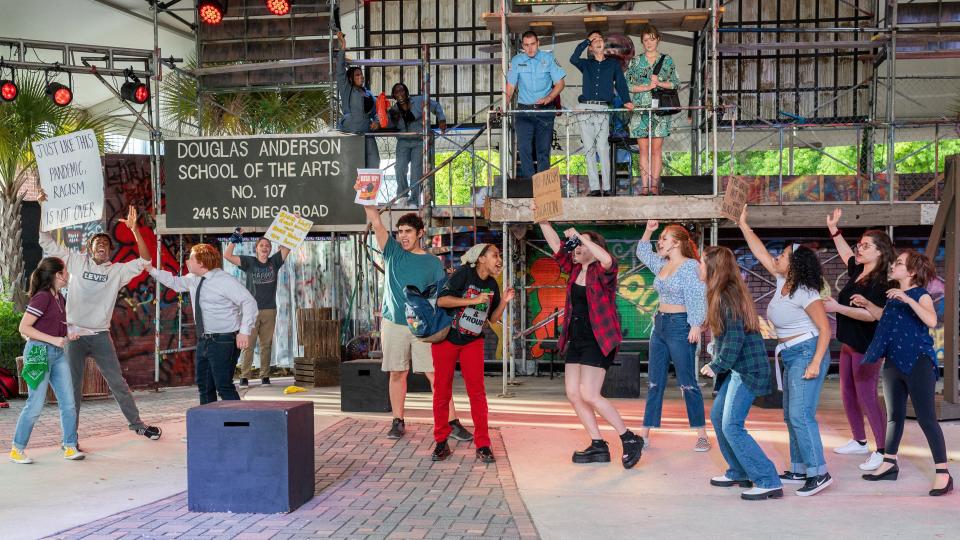 Students at Douglas Anderson School of the Arts presented "DA HANDS" in the DA Amphitheatre in this 2021 photo.