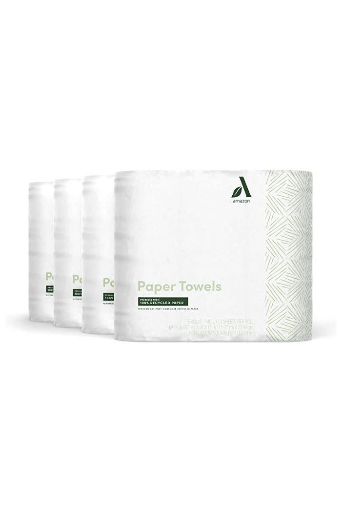 4) Paper Towel, 2-Ply 100% Recycled Paper, 24 Rolls