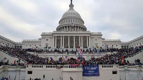 PHOTO: FILE - A mob of supporters of President Donald Trump storm the U.S. Capitol Building in Washington, Jan. 6, 2021. (Leah Millis/Reuters, FILE)