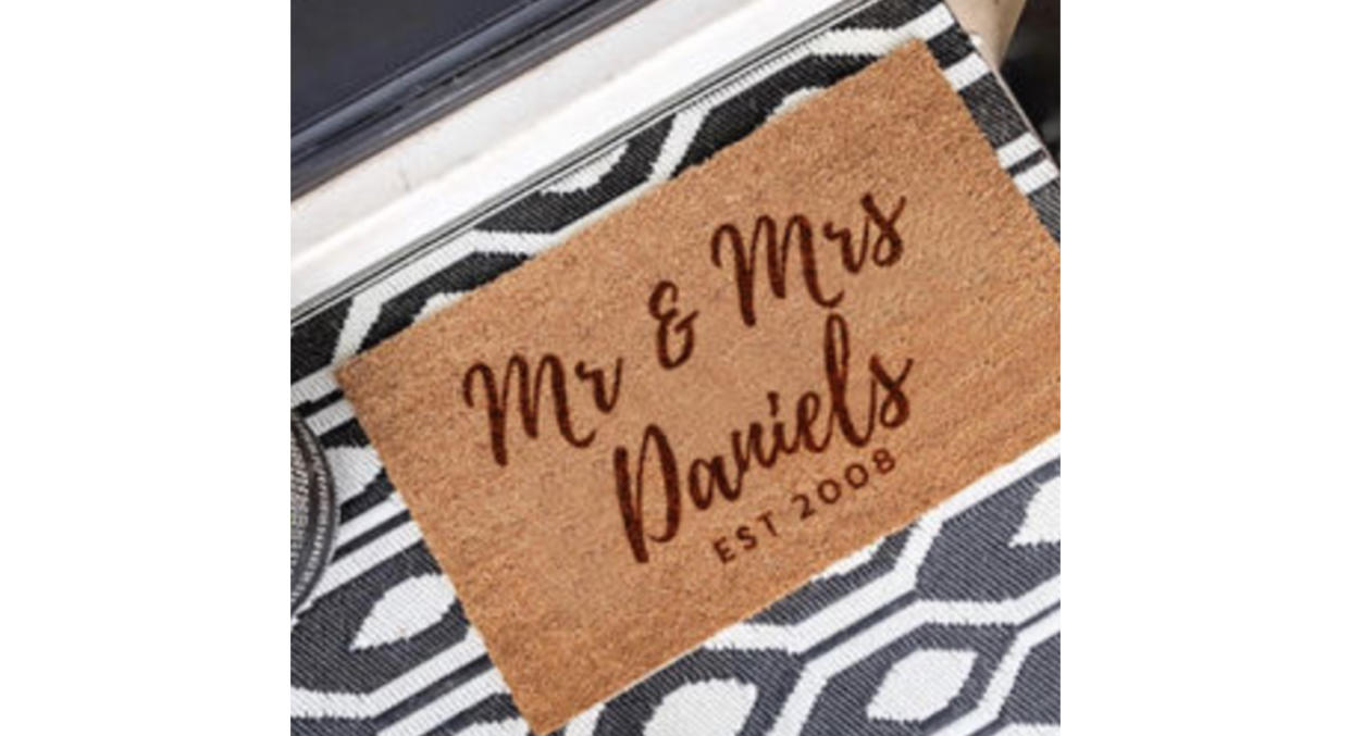Personalised Mr And Mrs Wedding Gift Door Mat (Not On The High Street)