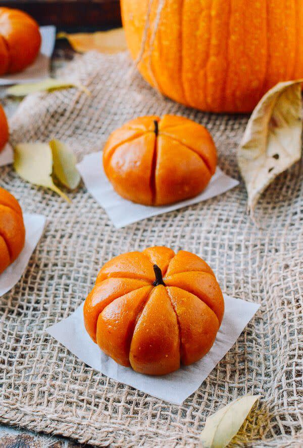 <p>How cute are these mochi? They're super delicious too, since they're packed with pumpkin flavor.</p><p><strong>Get the recipe at <a href="https://thewoksoflife.com/pumpkin-mochi-pumpkin-filling/" rel="nofollow noopener" target="_blank" data-ylk="slk:The Woks of Life;elm:context_link;itc:0;sec:content-canvas" class="link ">The Woks of Life</a>.</strong> </p>
