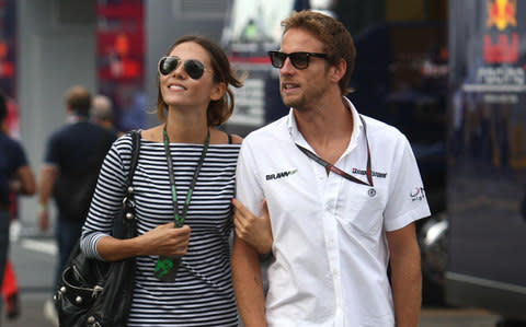 Jenson Button and ex-girlfriend Jessica Michibata (PA)