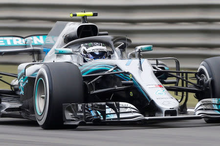 Formula One - F1 - Chinese Grand Prix - Shanghai, China - April 13, 2018 - Mercedes' Valtteri Bottas during practice. REUTERS/Aly Song