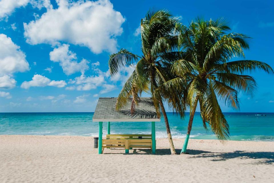 A cabana on the beach in the Cayman Islands