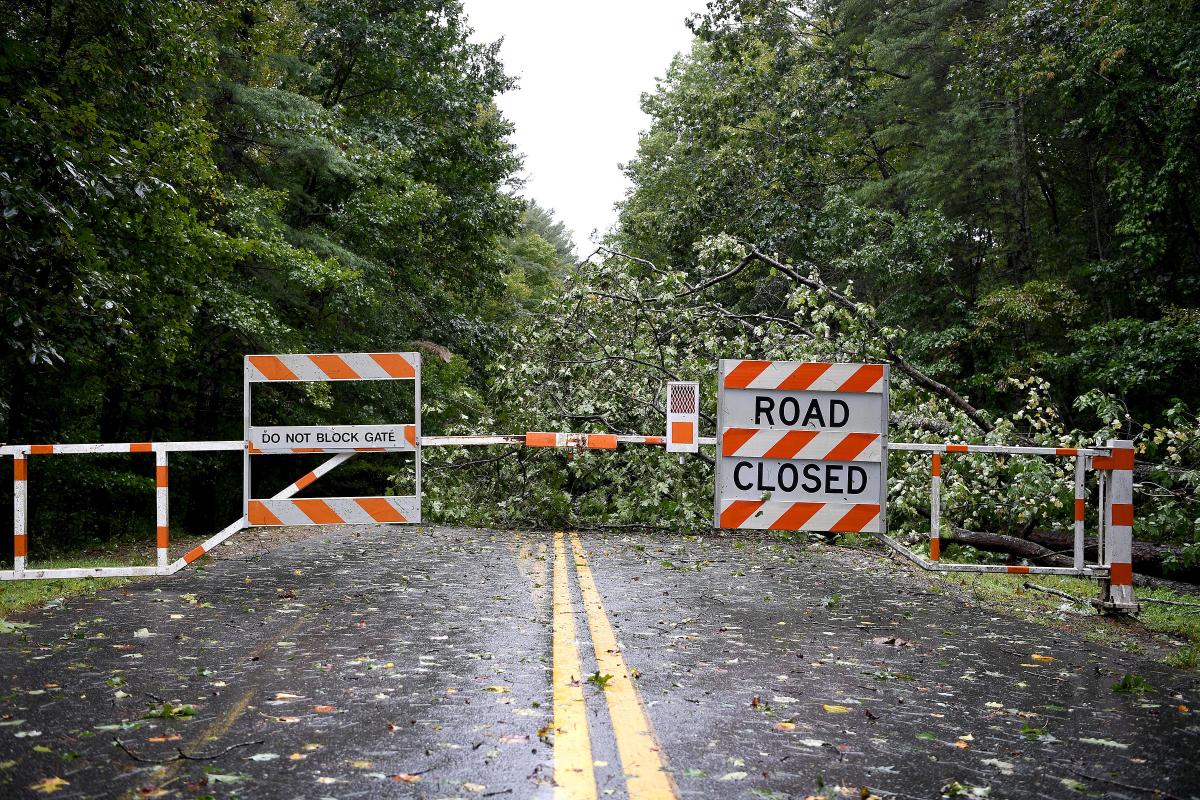 Most of the Blue Ridge Parkway in Asheville, WNC is closed due to Hurricane Helene