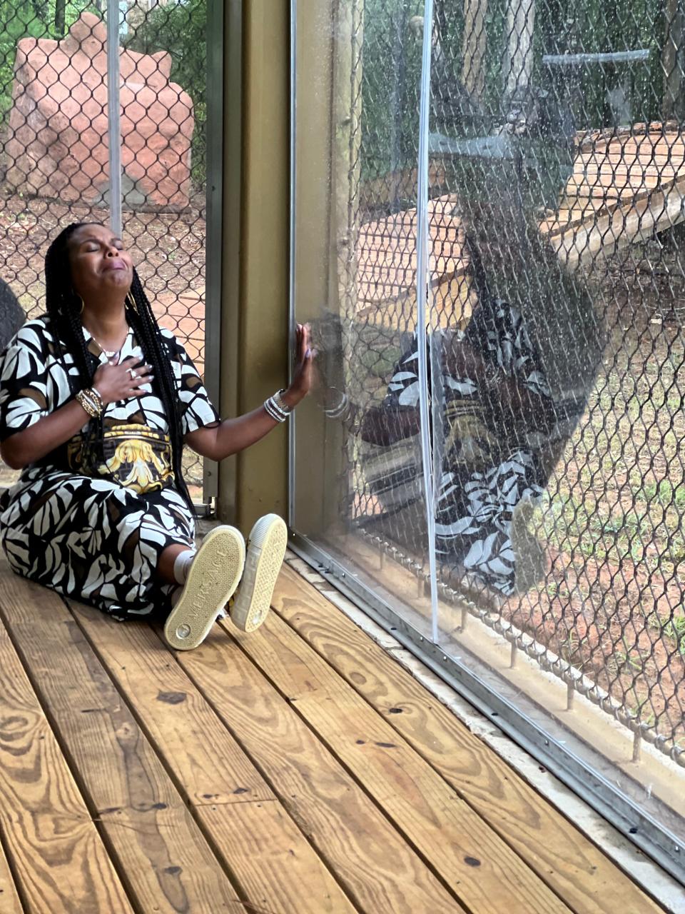 America's favorite mom, Tabitha Brown visited the primates at Northwest Louisiana's chimpanzee sanctuary, Chimp Haven.