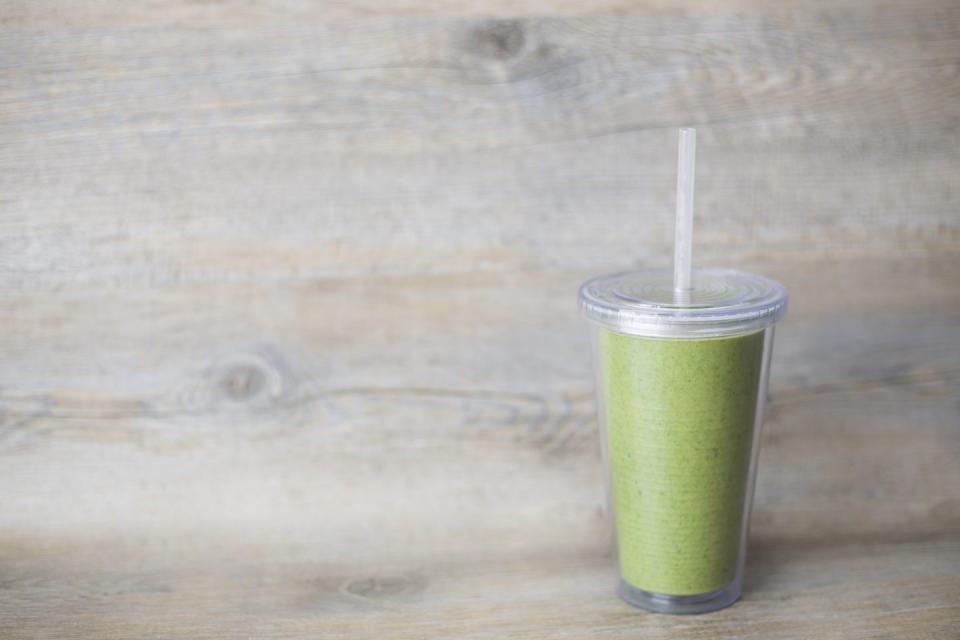 <p>Same goes for green juices, Fisher says. If you do decide to down one, be mindful of portion size. Most bottles and restaurant cups are made for one, but they most likely contain two or more servings. “Thus doubling or tripling the calories and sugar grams you may be drinking in one sitting,” she says</p>
