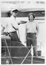 <p>Princess Anne on a boat with father Prince Philip.</p>