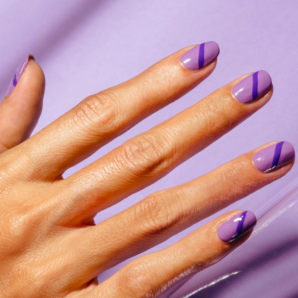 <p>Channel Prince's <em>Purple Rain</em> with these nails. Instead of sticking to a single shade of purple, take this two-color design as inspiration for your next look. </p><p><em>Design by <a href="https://www.instagram.com/p/Baos4D-nomu/?taken-by=chillhouse" rel="nofollow noopener" target="_blank" data-ylk="slk:@chillhouse;elm:context_link;itc:0;sec:content-canvas" class="link ">@chillhouse</a></em></p>