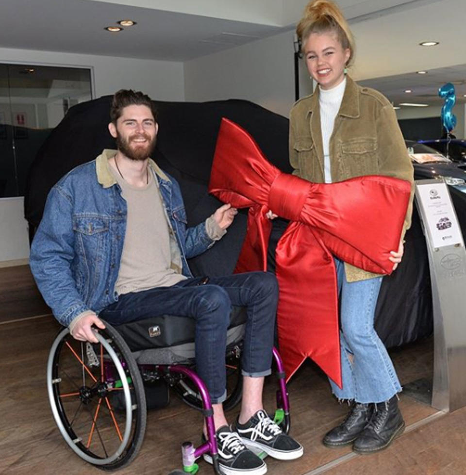 Adam Cook, 27, was hiking at Kuringai National Park north of Sydney on January 28 when he fell eight metres down an embankment and landed on a tree leaving him paraplegic.