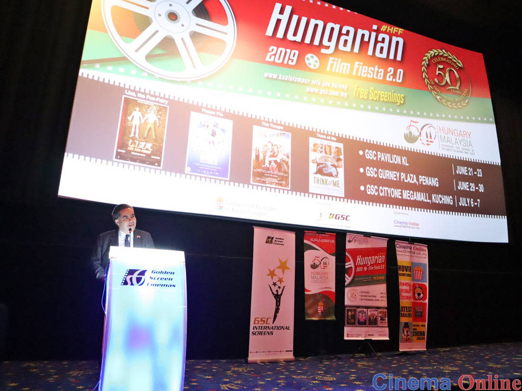 Ambassador of Hungary to Malaysia H.E. Atilla Kali giving his welcome speech at Hungarian Film Fiesta 2.0.