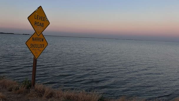 PHOTO: Floodwaters from the Tulare Lake Basin shown from Avenue 19 at Manteca Avenue in Kings County, California, on June 23, 2023. (Bill Hutchison/ABC News)