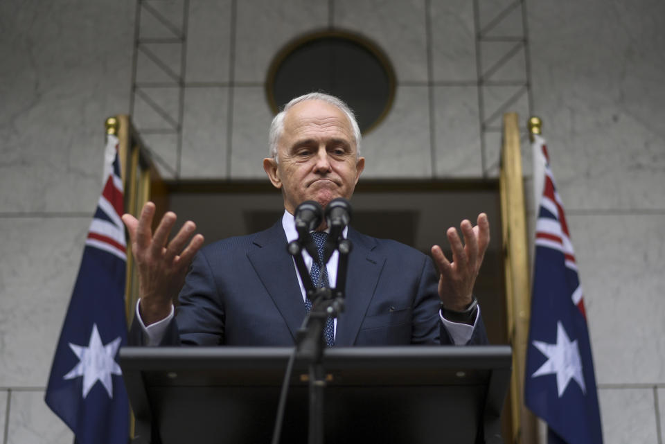 Malcolm Turnbull speaks to the media during a press conference at Parliament House in Canberra. Source: AAP