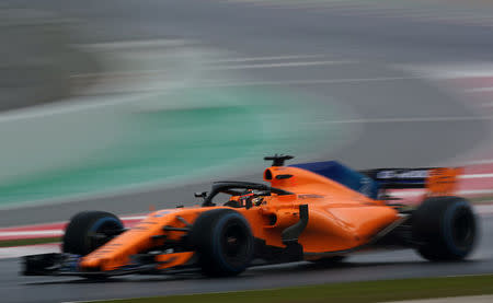 F1 Formula One - Formula One Test Session - Circuit de Barcelona-Catalunya, Montmelo, Spain - March 1, 2018. McLaren's Stoffel Vandoorne during testing. REUTERS/Albert Gea