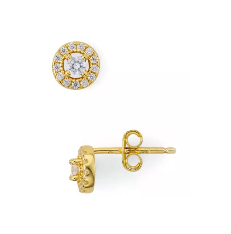 Mini Halo Earrings in 18K Gold-Plated Sterling Silver. (Photo: Bloomingdale's)