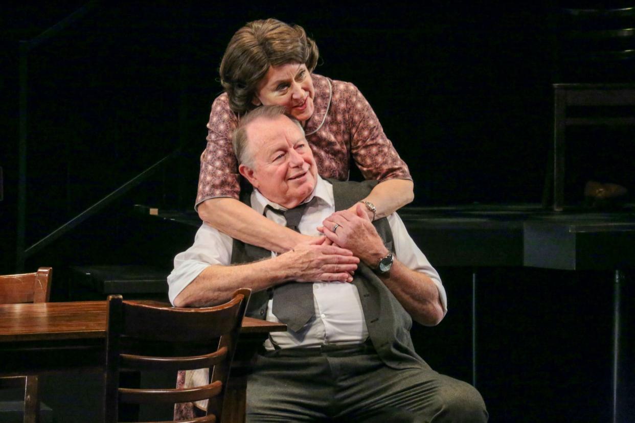 Helena Routi and Rob Donohoe in "Death of a Salesman," now playing at Palm Beach Dramaworks through April 14.