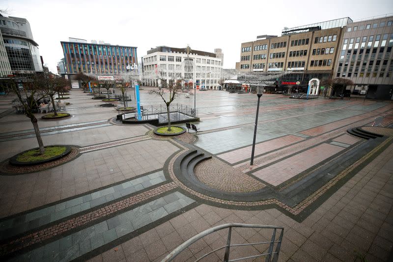 FILE PHOTO: Shops affected by the COVID-19 lockdown in the western German city of Essen