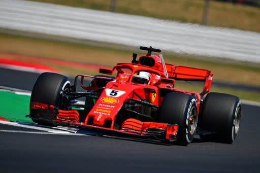 Despite a painful neck, Ferrari's Sebastian Vettel took a place on the front row of the British Grand Prix