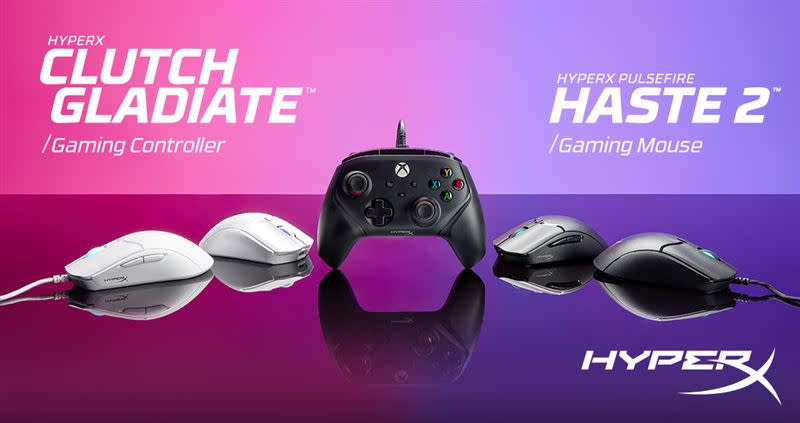 HyperX在CES展示獲得官方認證的Xbox手把及新一代雙版本滑鼠。（圖／HyperX提供）