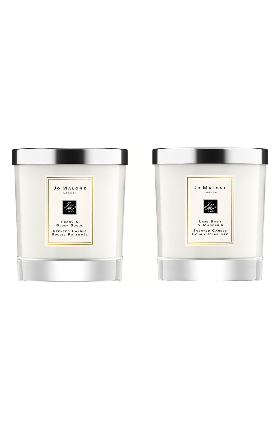 Peony & Blush Suede and Lime Basil & Mandarin Candle Set-$140 Value