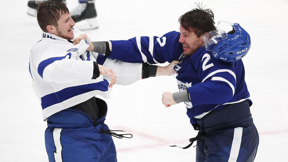 Luke Schenn's toughness will be valued in the free agency. (Steve Russell/Toronto Star via Getty Images)