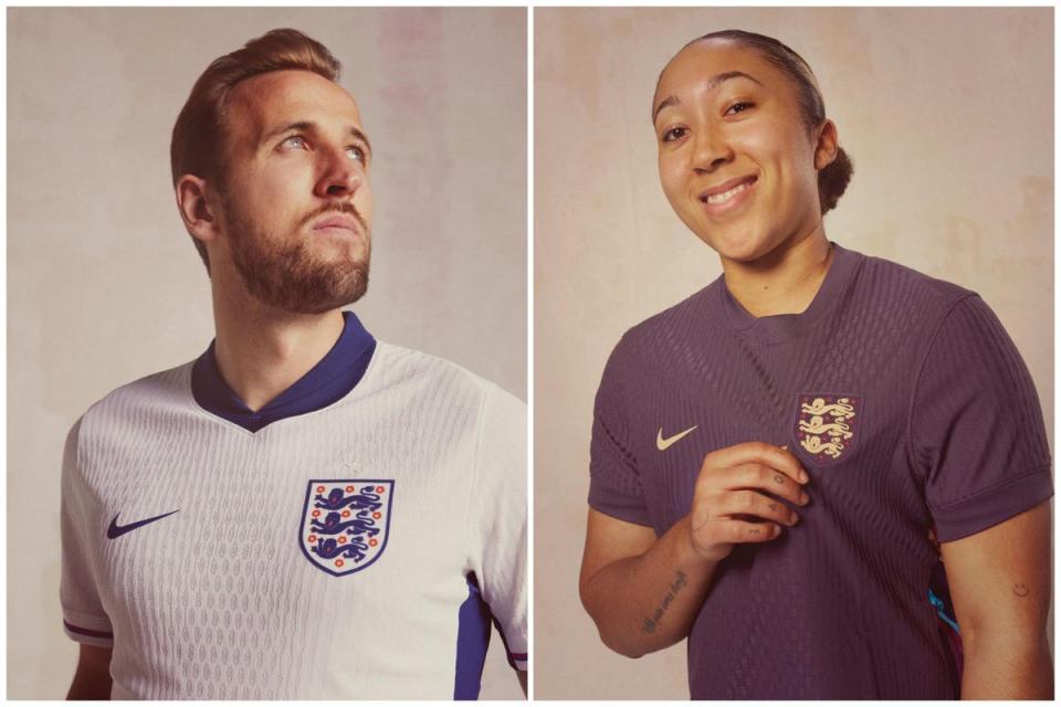 Fresh look: England have officially unveiled their new kits from Nike ahead of Euro 2024 (Nike)